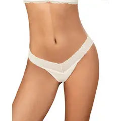 LEONISA - Colaless con encaje en cintura y tela lisa 092042 Perla