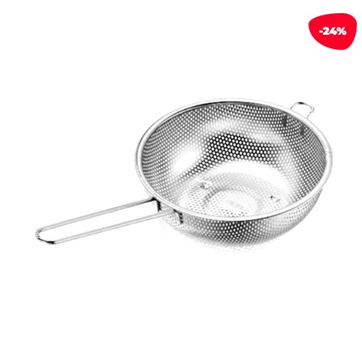 GENERICO - Colador Asas Acero Inoxidable Plateado  28Cm