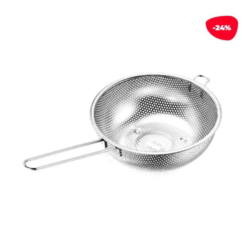 GENERICO - Colador Asas Acero Inoxidable Plateado 26Cm