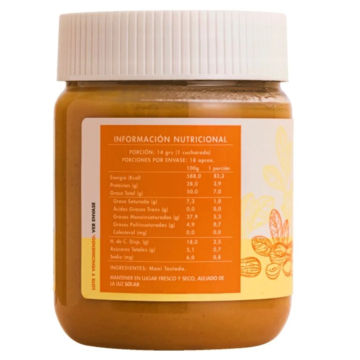 MANARE - MANTEQUILLA DE MANÍ 250G NATURAL SIN ADITIVOS - MANARE