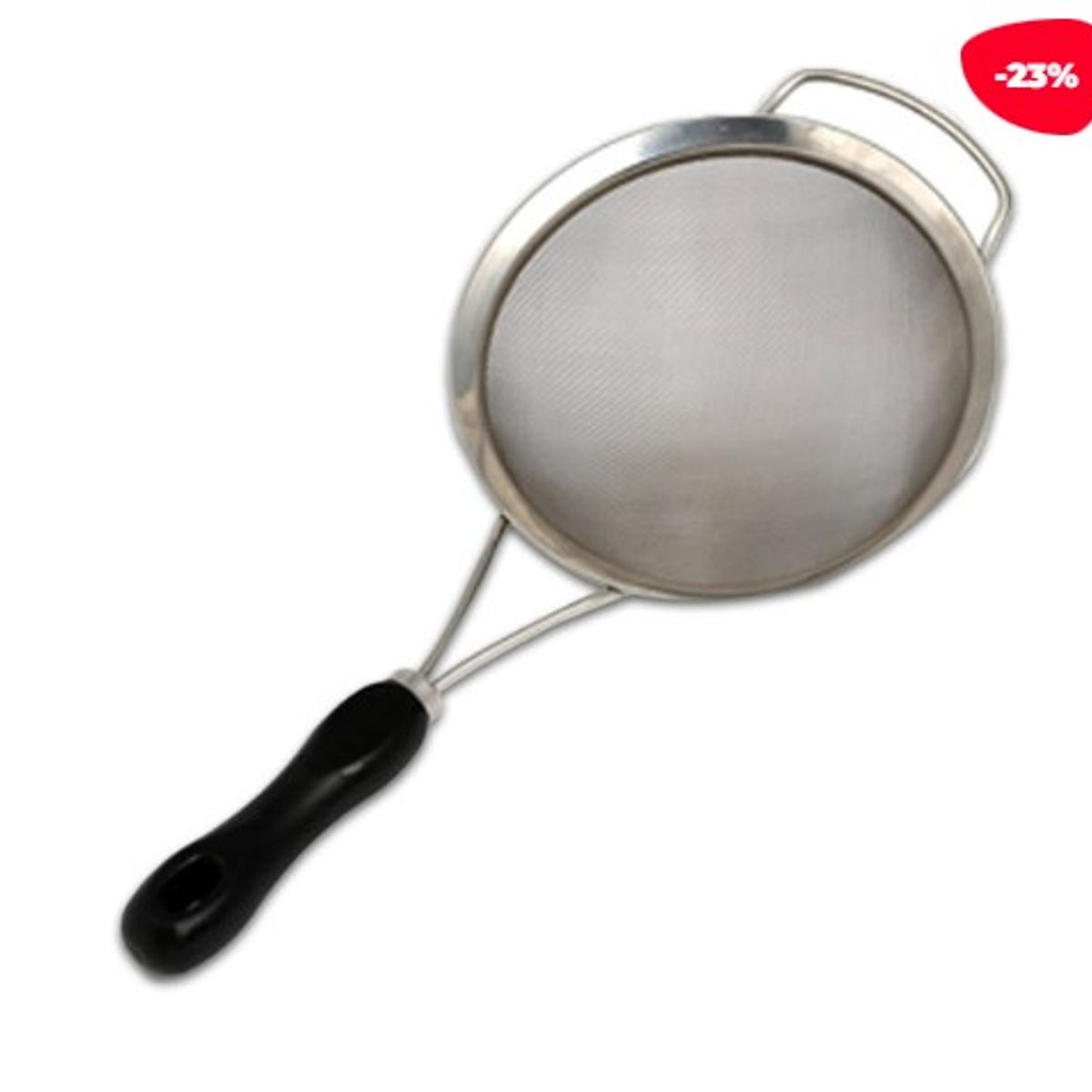 GENERICO - Colador Asas Acero Inoxidable PlateadoNegro 26Cm