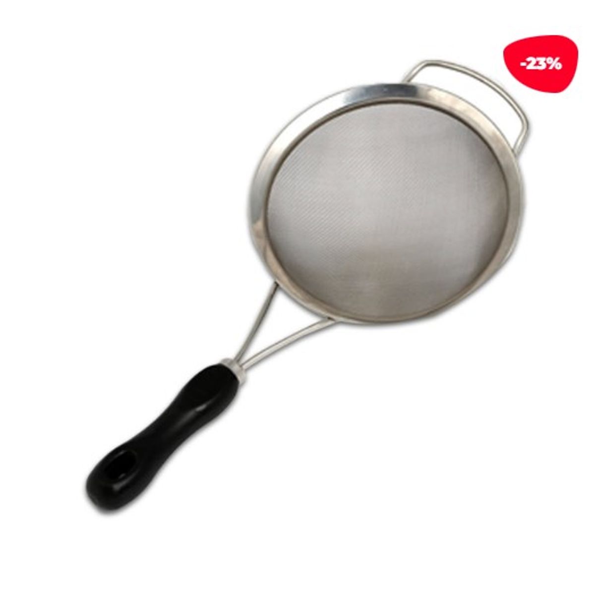 GENERICO - Colador Asas Acero Inoxidable PlateadoNegro 26Cm