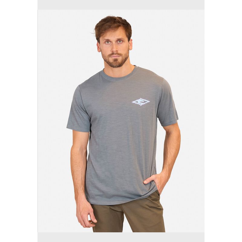 RIP CURL - Polera M/C Island Logo Gris Hombre Rip Curl