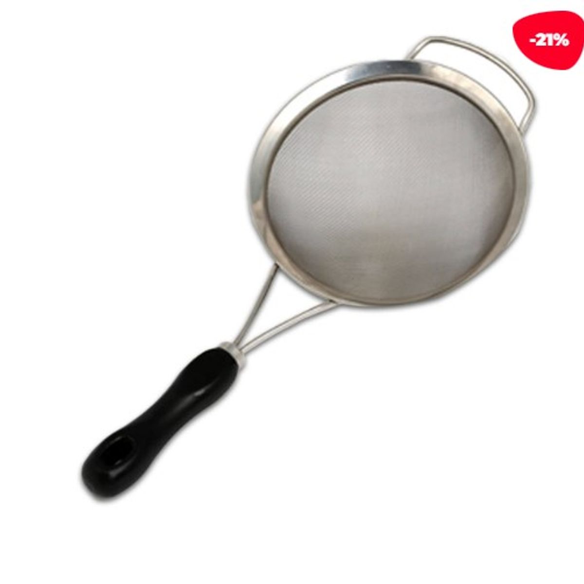 GENERICO - Colador Asas Acero Inoxidable PlateadoNegro 20Cm