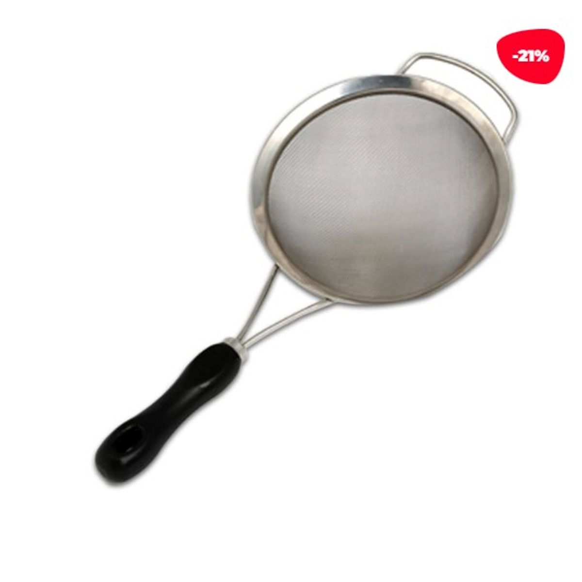 GENERICO - Colador Asas Acero Inoxidable PlateadoNegro 20Cm