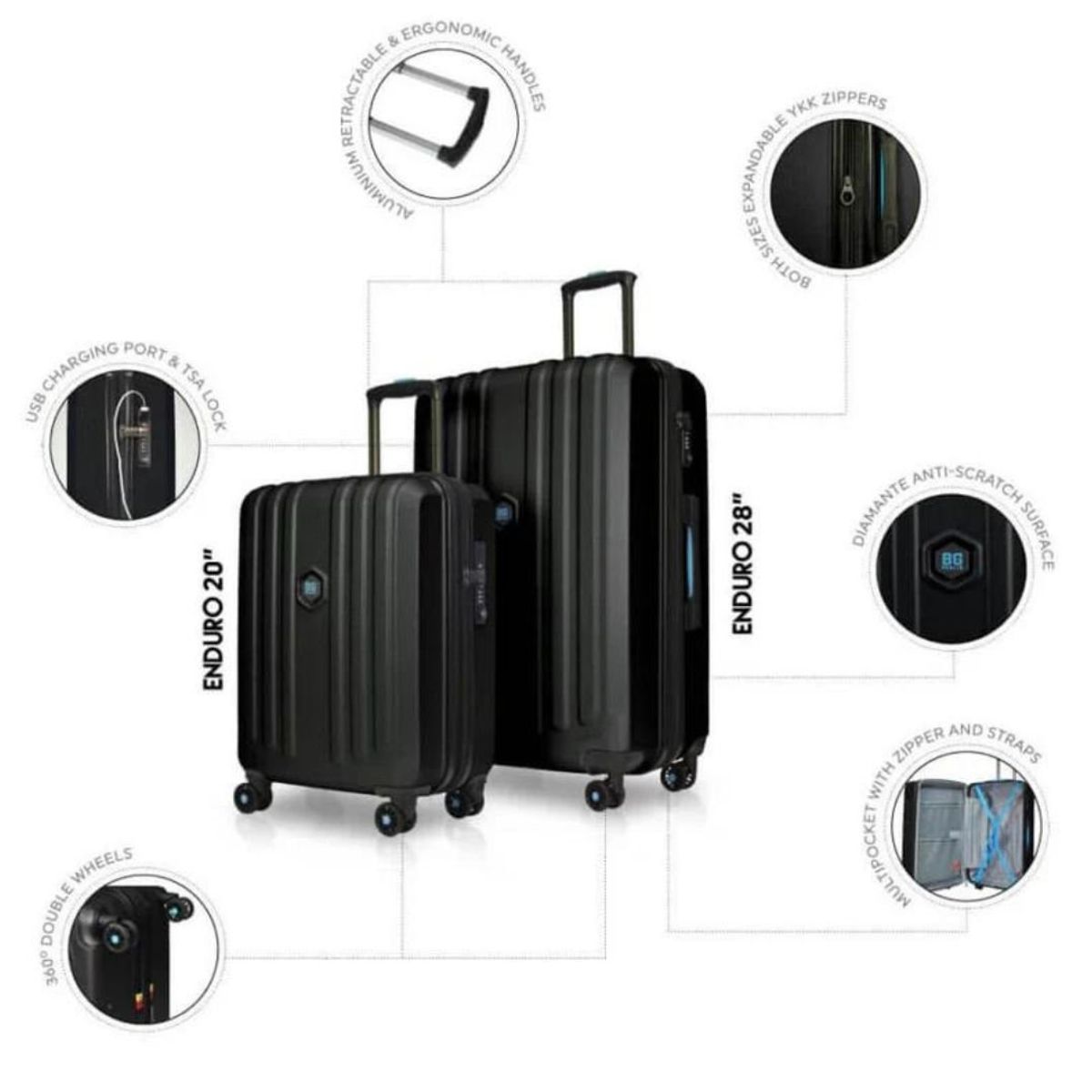 BG BERLIN - Bg Berlin Enduro Pack Duo Gris Titanium (Maletas L+Cabina)