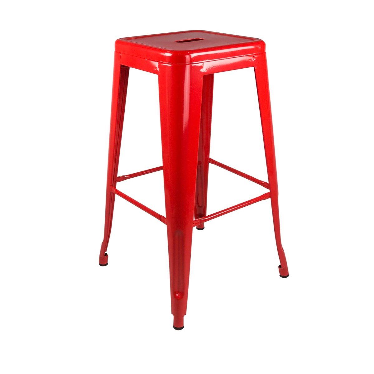 GENERICO - Taburete Piso Metal Tolix para Comedor Bar LF5-03H 66cm  - Rojo