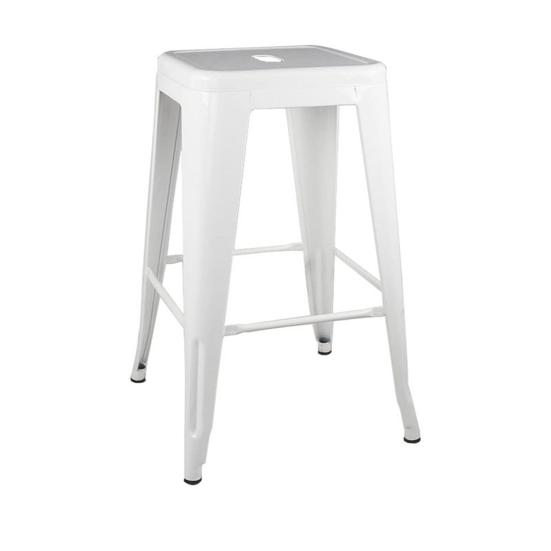 GENERICO - Taburete Piso Metal Tolix para Comedor Bar LF5-03H 66cm - Blanco