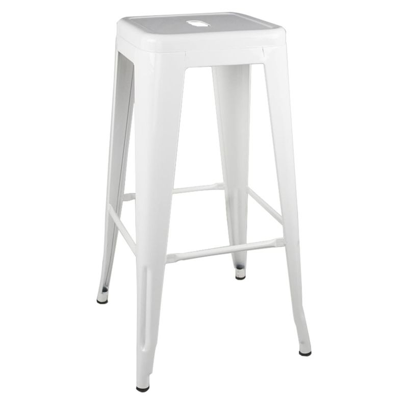 GENERICO - Taburete Piso Metal Tolix para Comedor Bar LF5-03H  - blanco