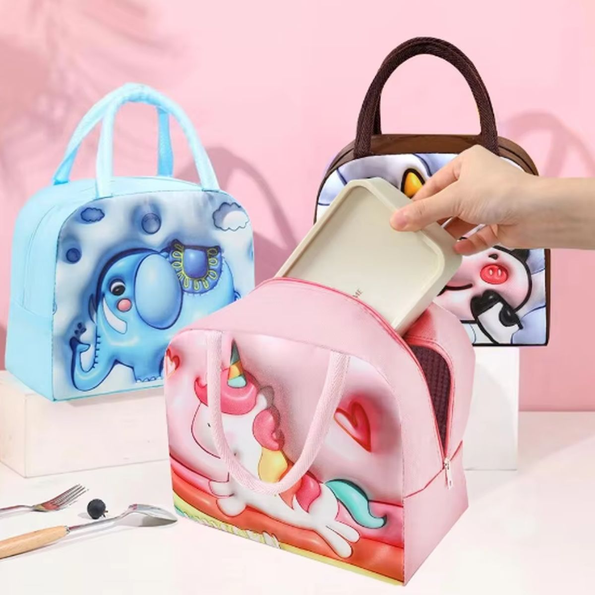 GENERICO - Lonchera Térmica Diseño de Unicornio -Mantén tus Alimentos Frescos