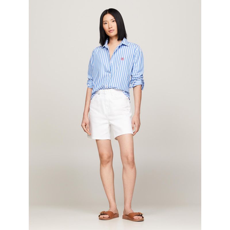 TOMMY HILFIGER - Short Denim Solid Talle Alto Blanco Tommy Hilfiger