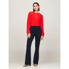 TOMMY HILFIGER - Pantalón Acampanado Solid Azul