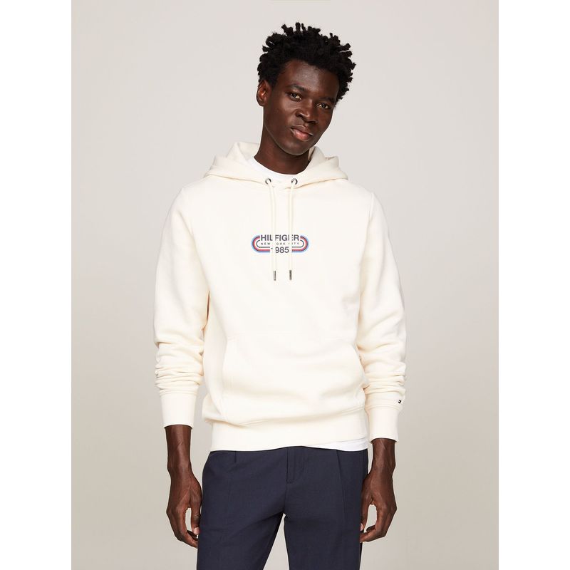 TOMMY HILFIGER - Polerón Hoodie Logo Sport Gráfico Beige Tommy Hilfiger