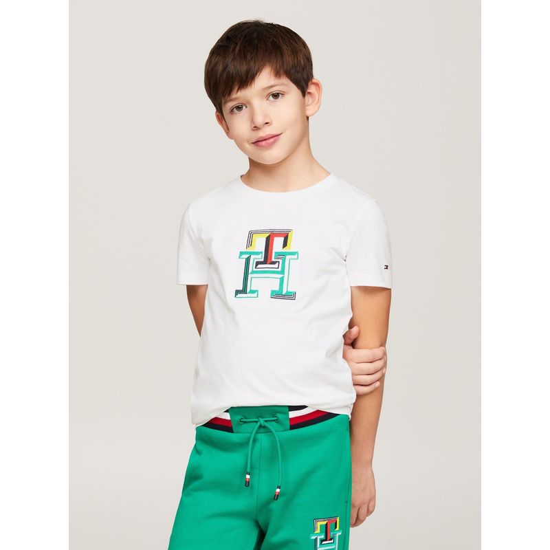 TOMMY HILFIGER - Polera Logo Monogram Multicolor Blanco Tommy Hilfiger