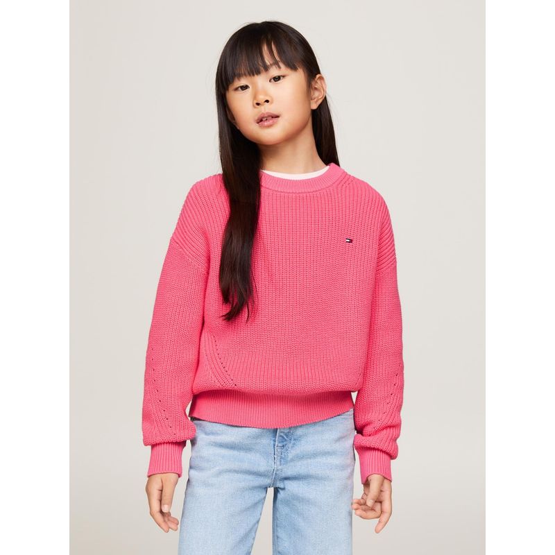 TOMMY HILFIGER - Sweater Essential De Corte Amplio Rosado Tommy Hilfiger.