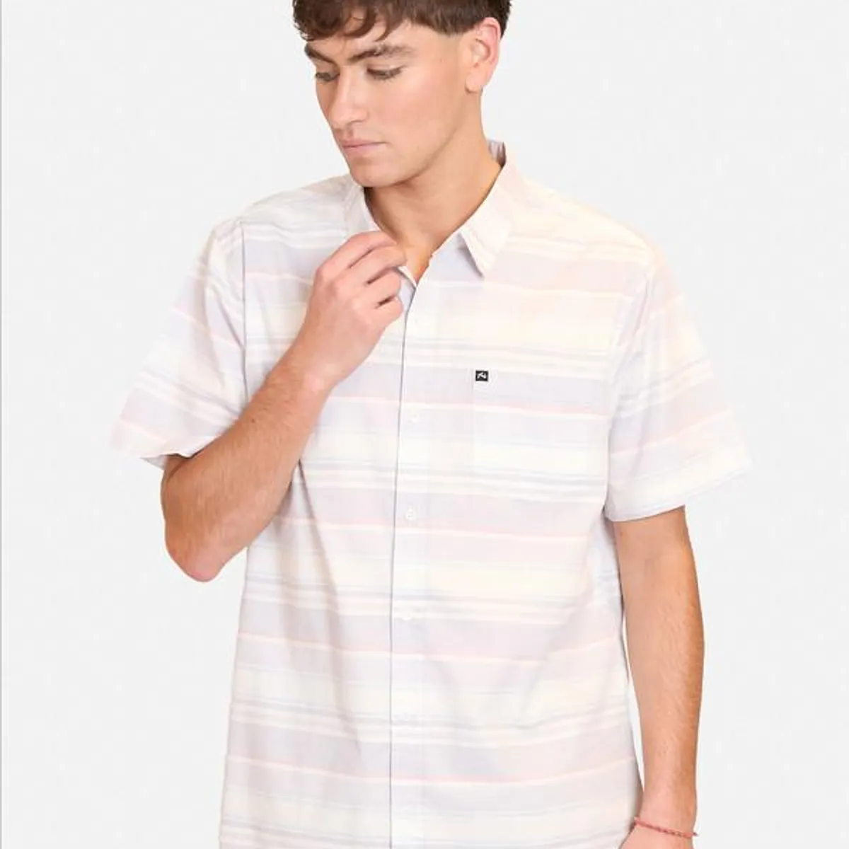 RUSTY - Camisa MC Shirt Lines Light Blue Multicolor Hombre Rusty