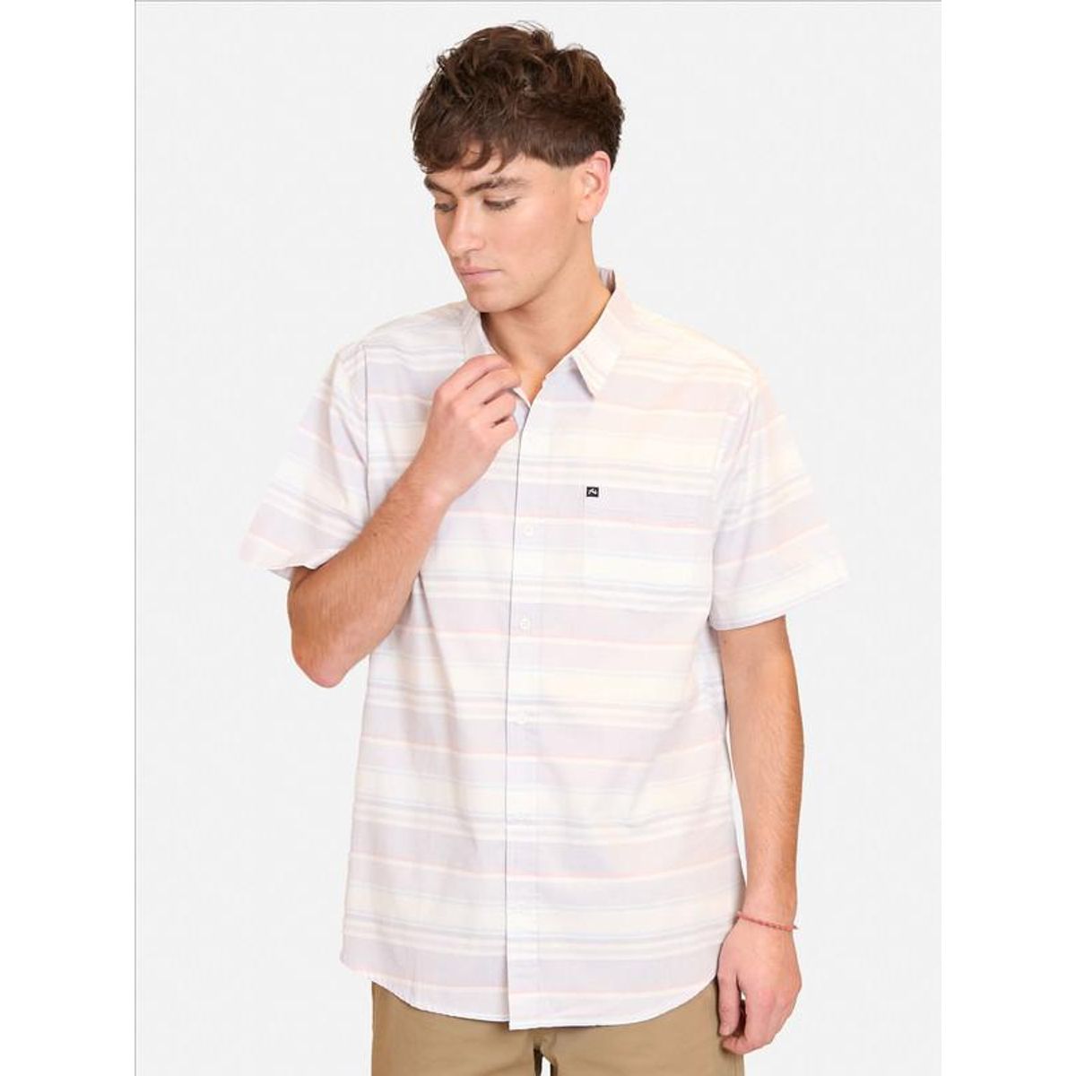 RUSTY - Camisa MC Shirt Lines Light Blue Multicolor Hombre Rusty