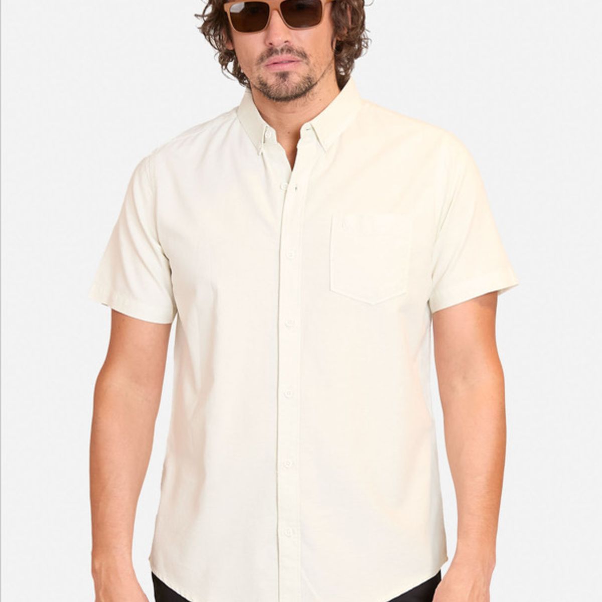 VOLCOM - Camisa MC Shirt Oxford Solid Verde Hombre Volcom