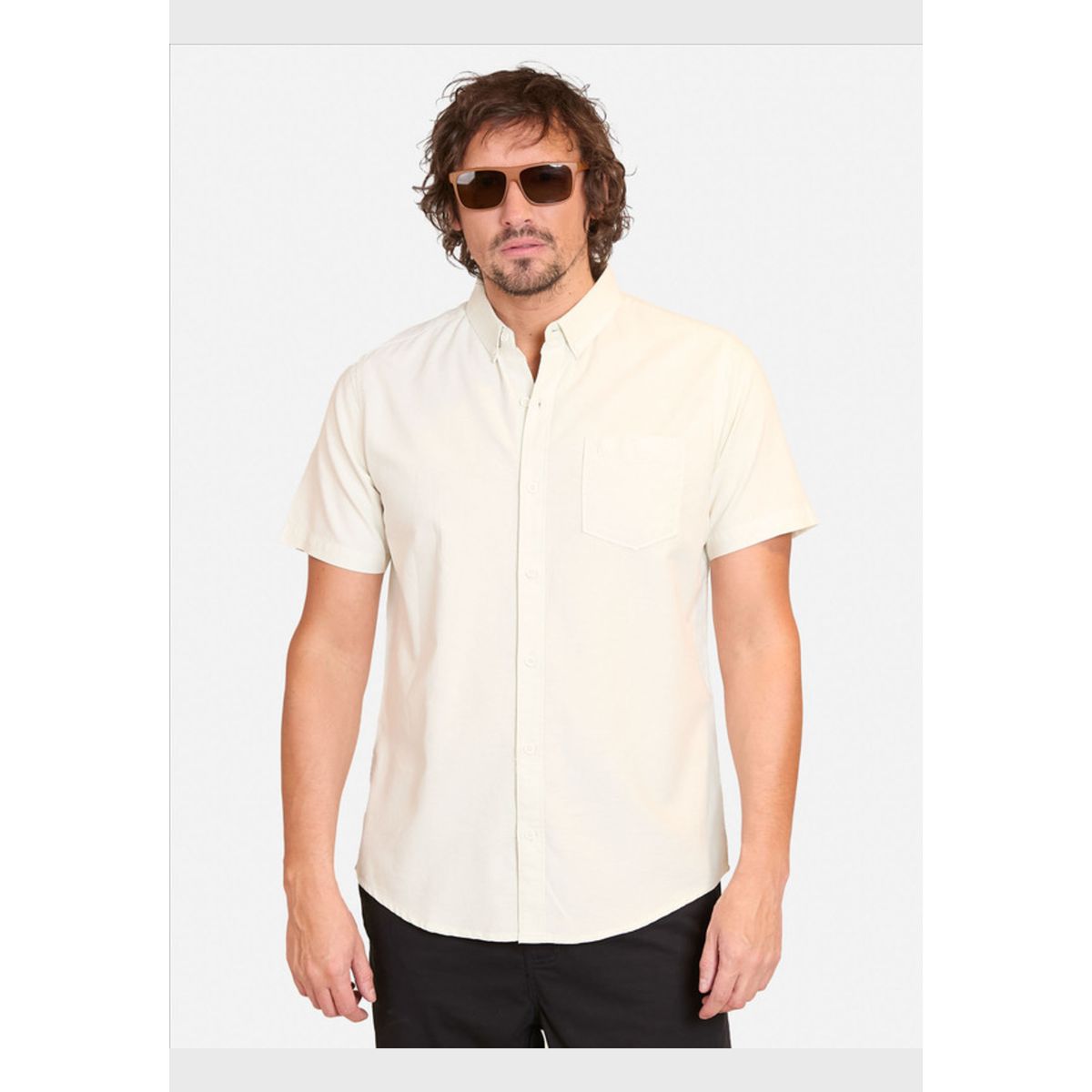VOLCOM - Camisa MC Shirt Oxford Solid Verde Hombre Volcom