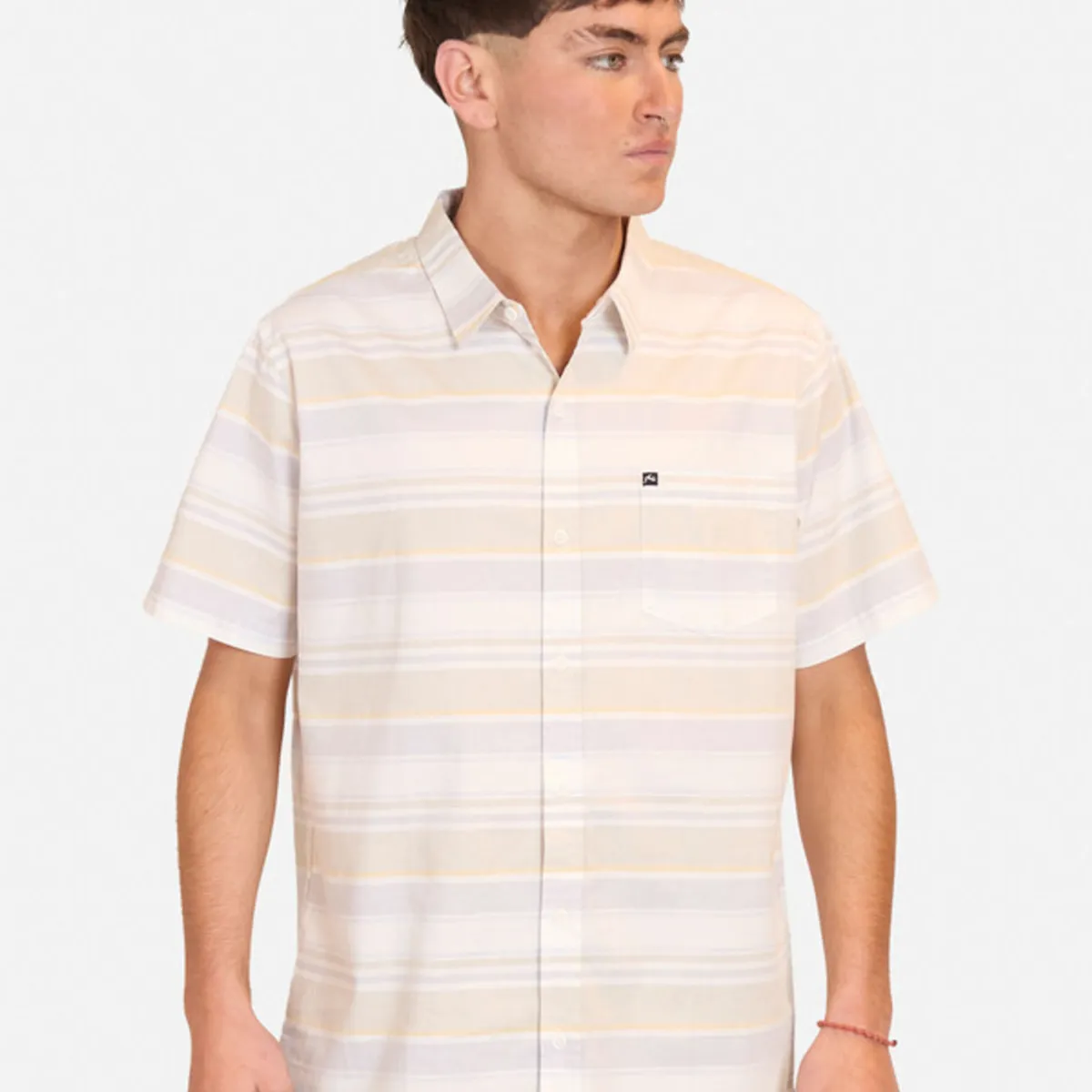 RUSTY - Camisa MC Shirt Lines Light Green Multicolor Hombre Rusty