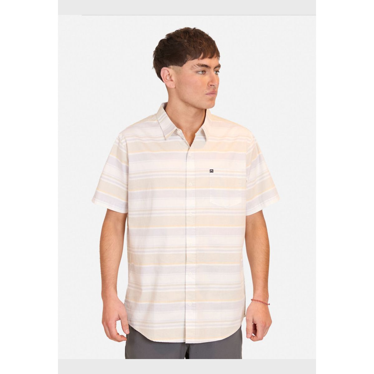 RUSTY - Camisa MC Shirt Lines Light Green Multicolor Hombre Rusty