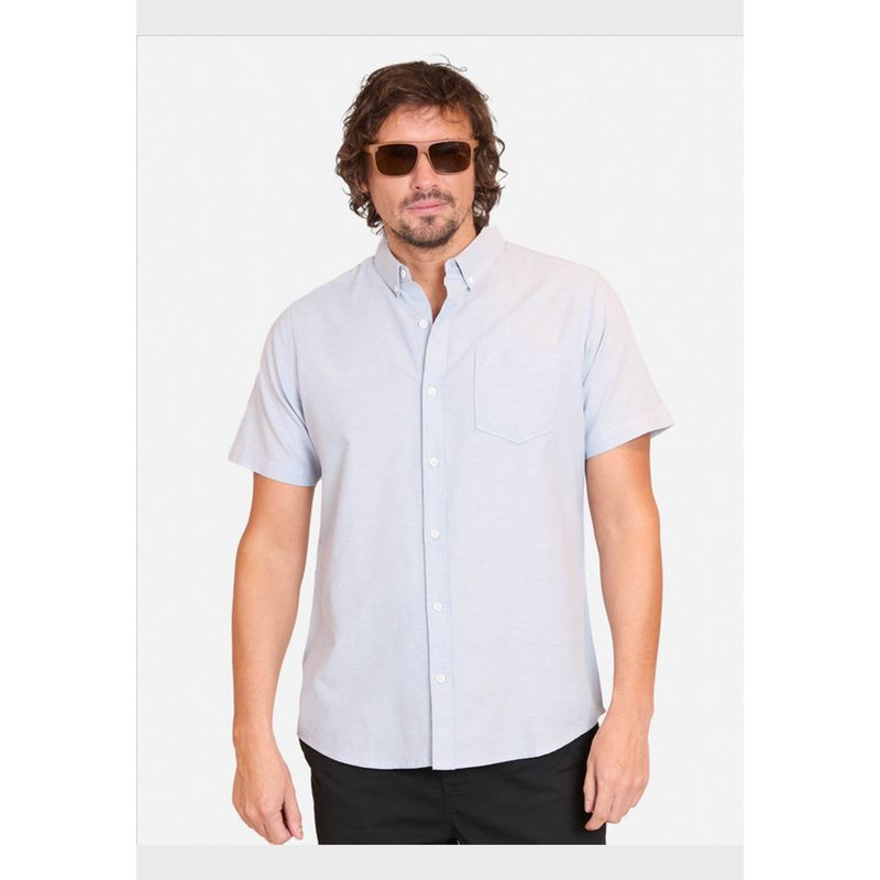 VOLCOM - Camisa MC Shirt Oxford Solid Celeste Hombre Volcom