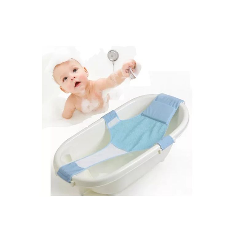GENERICO - Hamaca Malla Para Bañera Tina De Bebe 4 Puntas Azul