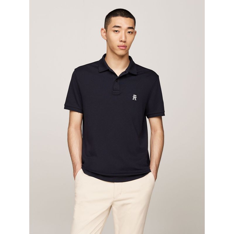 TOMMY HILFIGER - Polo Interlock Monogram Azul Tommy Hilfiger