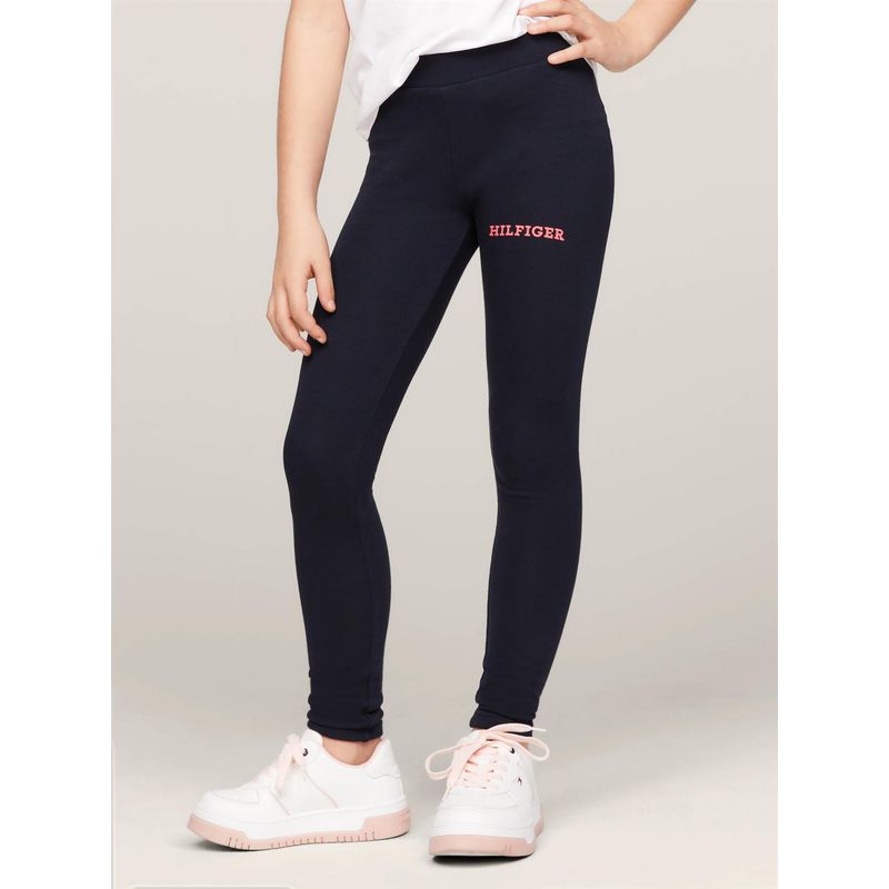 TOMMY HILFIGER - Leggins Solid Logo Monotype Azul Tommy Hilfiger