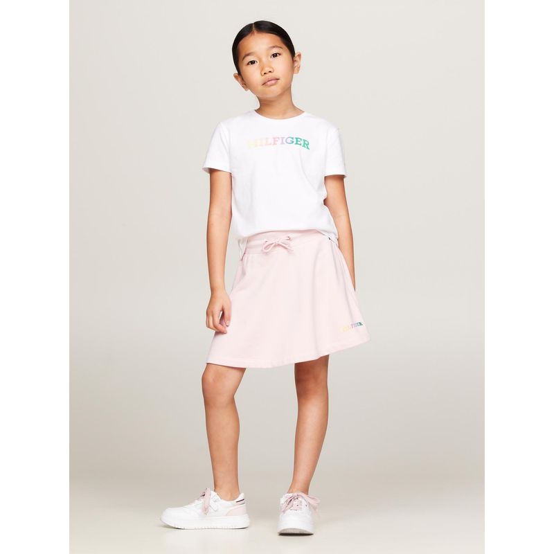 TOMMY HILFIGER - Falda Ajustable Logo Monotype Rosado Tommy Hilfiger