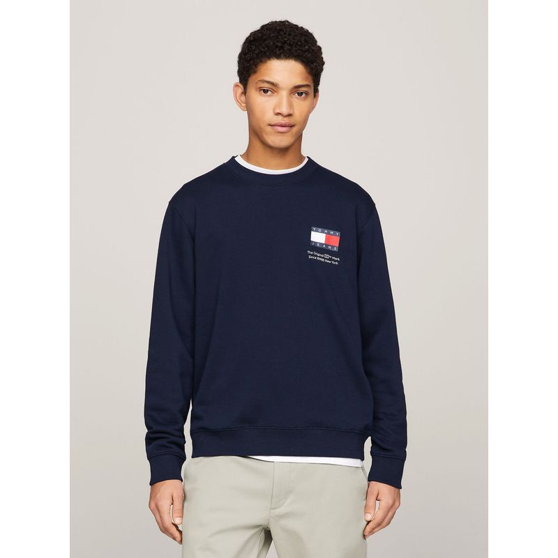 TOMMY HILFIGER - Polerón Essential Con Logo Azul Tommy Jeans