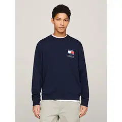 TOMMY HILFIGER - Polerón Essential Con Logo Azul Tommy Jeans