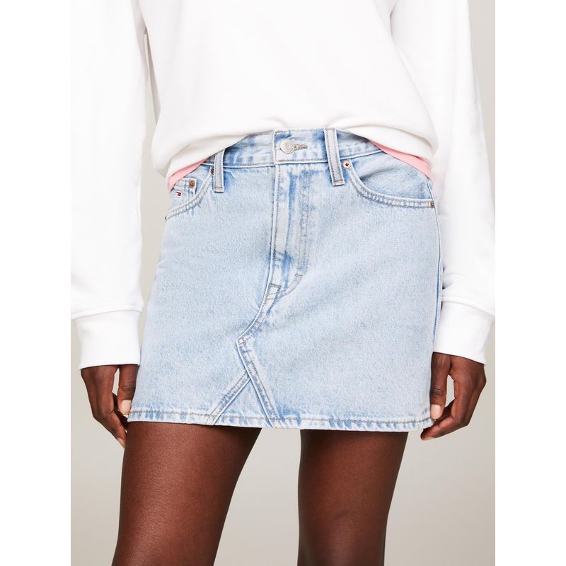 TOMMY HILFIGER - Minifalda Izzie De Cintura Media Azul Tommy Jeans