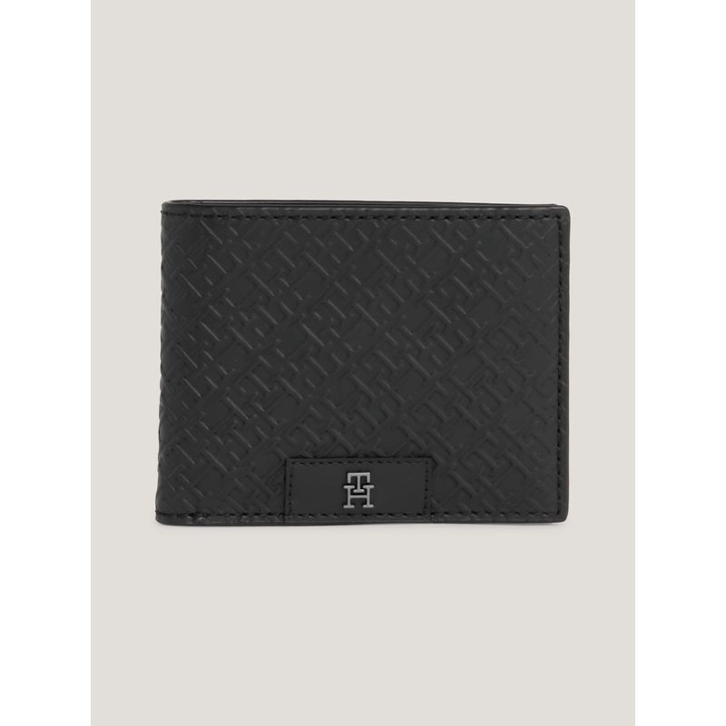 TOMMY HILFIGER - Billetera De Cuero Monogram Negro Tommy Hilfiger