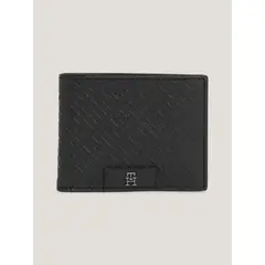 TOMMY HILFIGER - Billetera De Cuero Monogram Negro