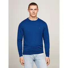 TOMMY HILFIGER - Sweater De Punto Mouliné C-Neck Azul