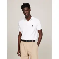 TOMMY HILFIGER - Polo Interlock Monogram Blanco