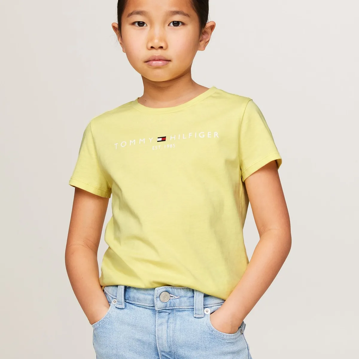 TOMMY HILFIGER - Polera Essential Organic Cotton Amarillo Tommy Hilfiger