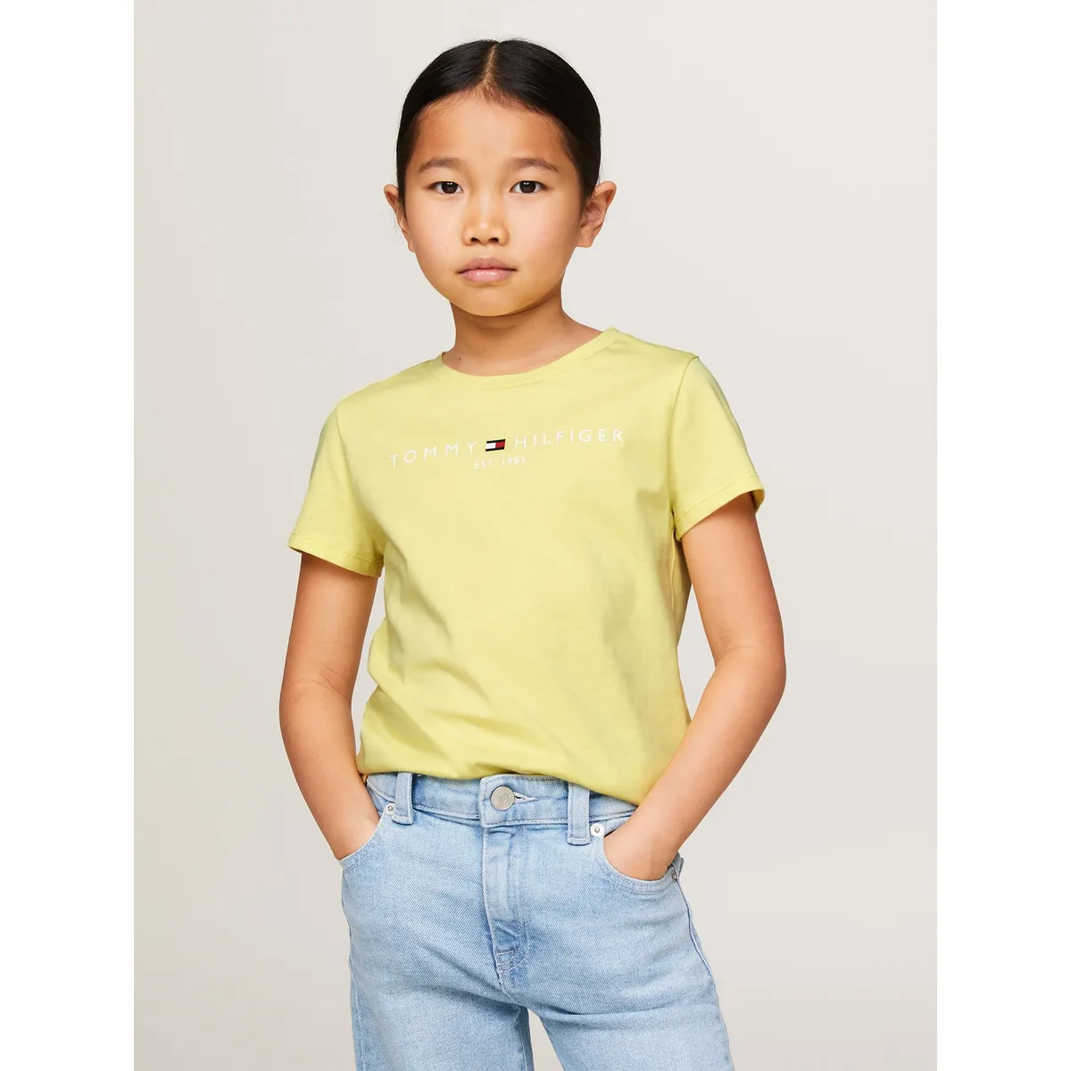 TOMMY HILFIGER - Polera Essential Organic Cotton Amarillo Tommy Hilfiger