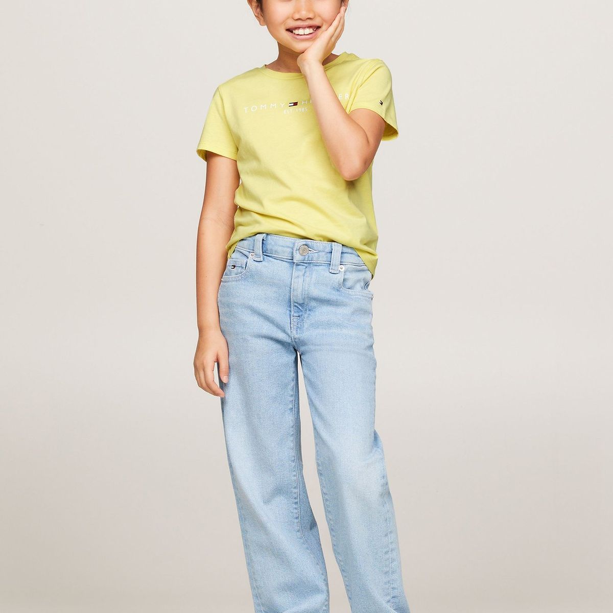 TOMMY HILFIGER - Polera Essential Organic Cotton Amarillo Tommy Hilfiger