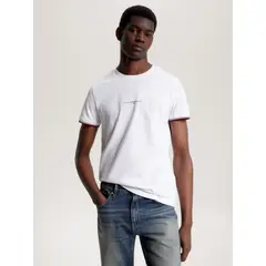 TOMMY HILFIGER - Polera Con Mangas Ribeteadas Blanco