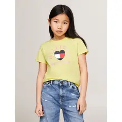 TOMMY HILFIGER - Polera Con Logo De Corazon Vinyl Amarillo