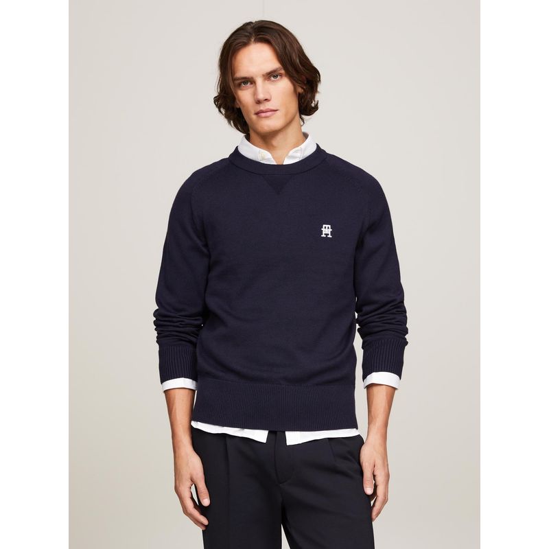 TOMMY HILFIGER - Sweater Relaxed Logo Monogram Azul Tommy Hilfiger