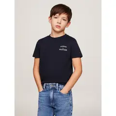 TOMMY HILFIGER - Polera C-Neck Con Logo Azul