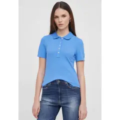 TOMMY HILFIGER - Polo Solid Con Logo Slim Fit Celeste