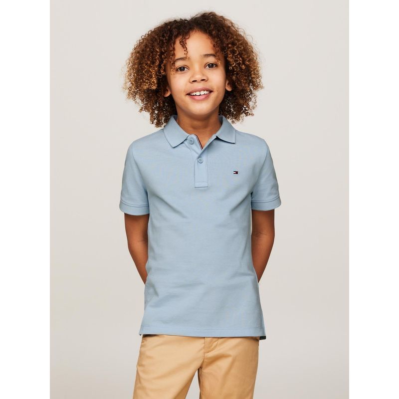 TOMMY HILFIGER - Polo Logo Flag Essential Celeste Tommy Hilfiger