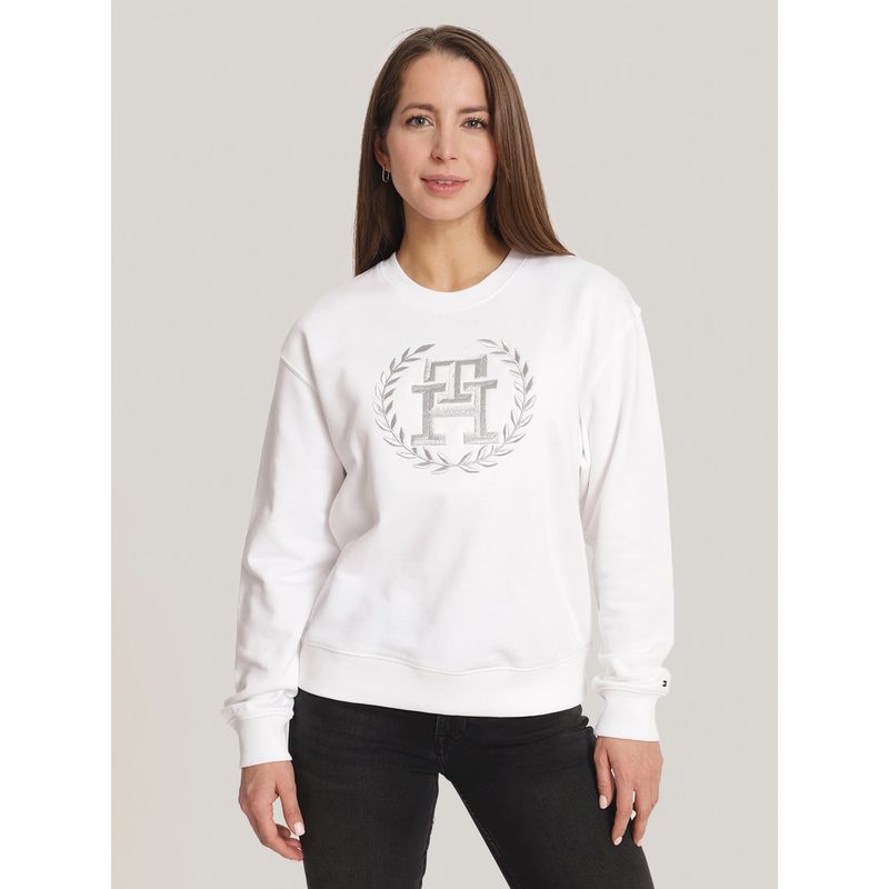 TOMMY HILFIGER - Polerón Con Logo Monogram Blanco Tommy Hilfiger