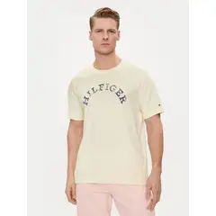 TOMMY HILFIGER - Polera Logo Arqueado Regular Fit Beige