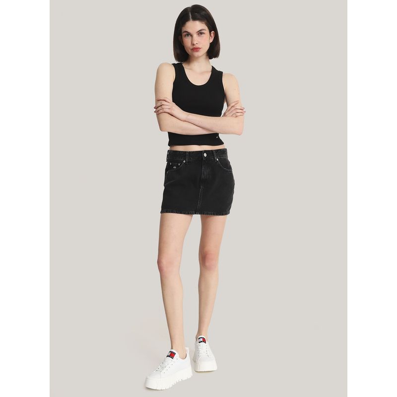 TOMMY HILFIGER - Minifalda Denim Sophie Negro Tommy Jeans