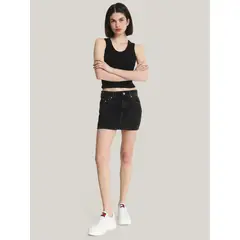 TOMMY HILFIGER - Minifalda Denim Sophie Negro Tommy Jeans